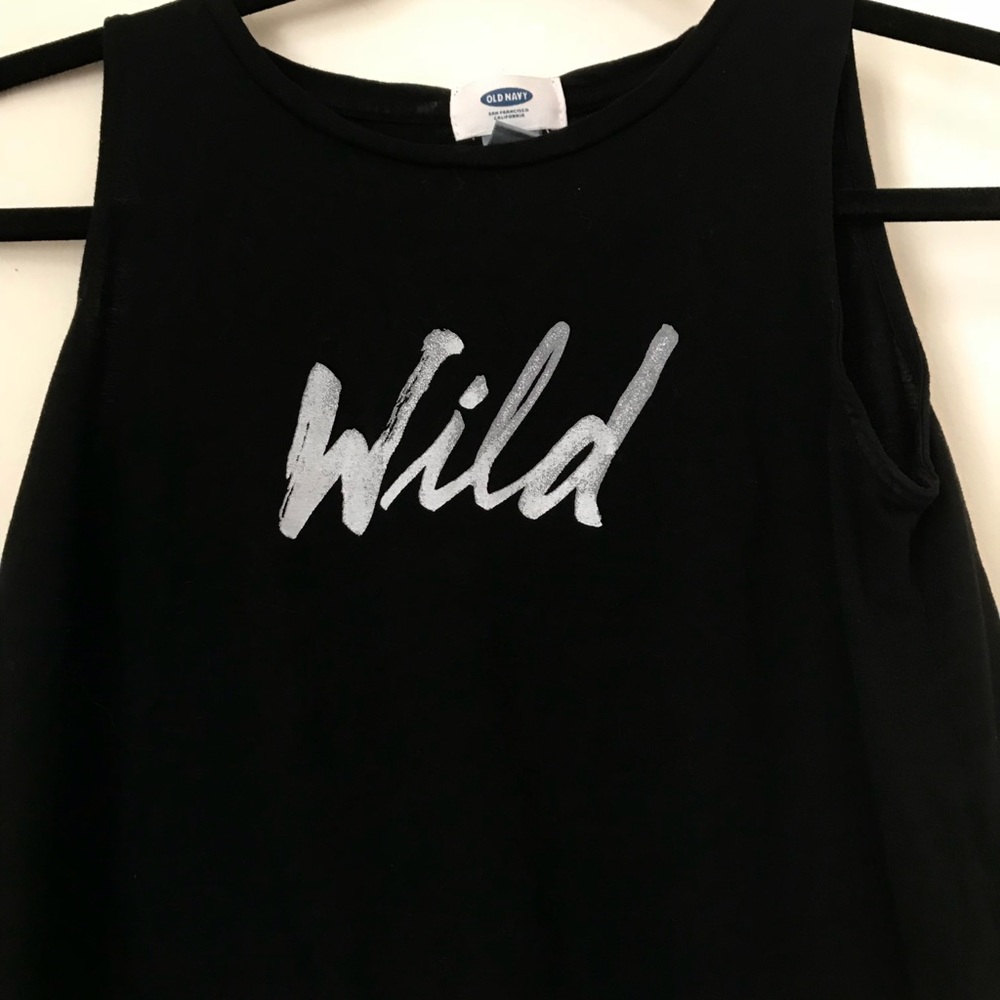 Old Navy Black High Neck “Wild” Sleeveless Tank - Picture 2 of 3
